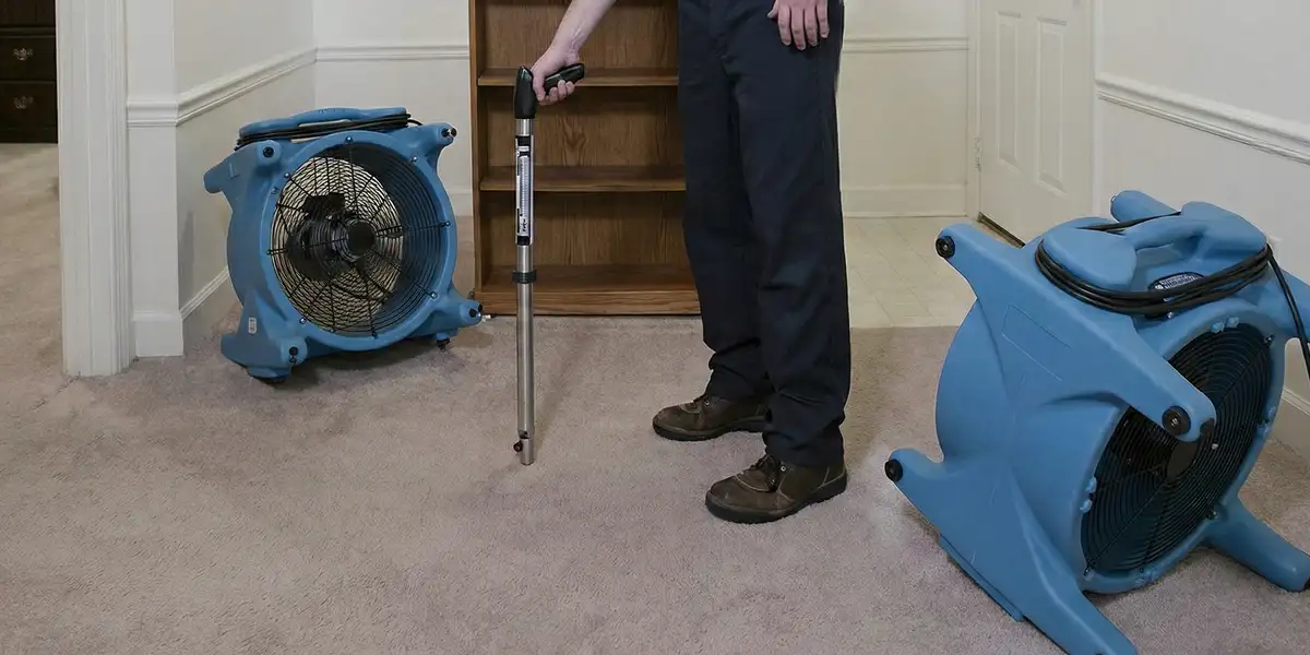 emergency water removal equipment deployed to dry a flooded residential interior in Spokane, WA