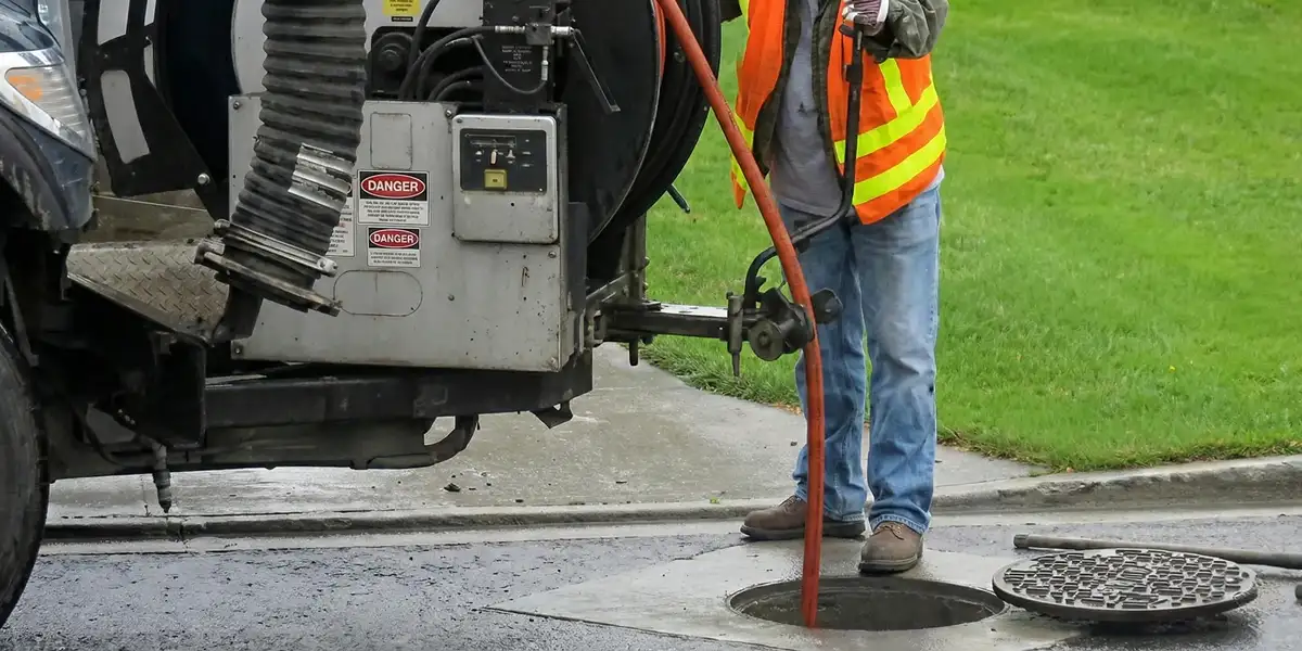 sewage clean up professionals using industrial equipment to remove contaminated wastewater in Spokane, WA