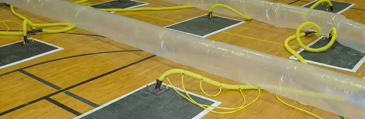 water clean up drying system set up to remove moisture and prevent further damage in Spokane, WA